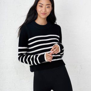 La Ligne NY Mini Marin Cashmere Wool Sweater in BLACK/CREAM  - Size XL